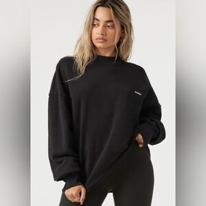 Joah Brown Classic CREW Pullover Sweatshirt Black Logo One Size